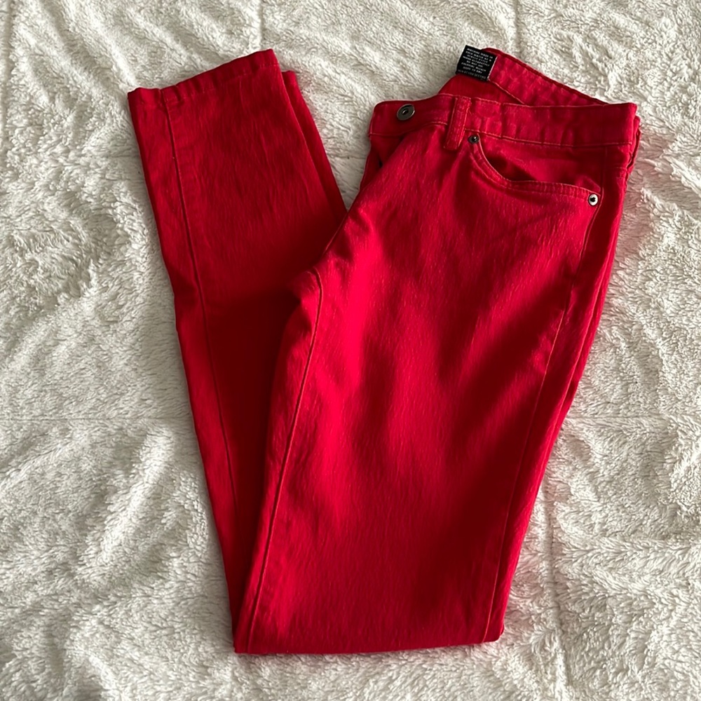 Willi Smith Red Skinny Jeans, size 4